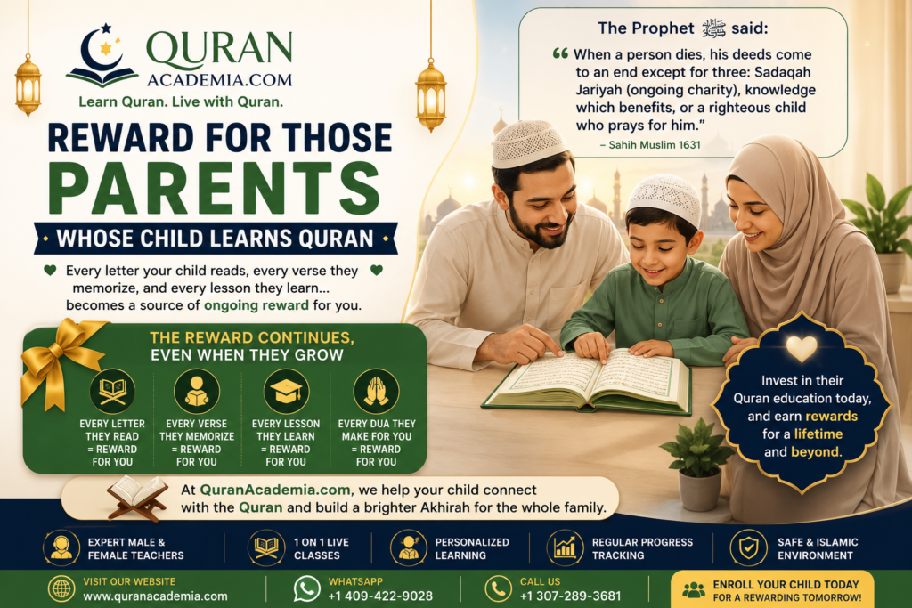 The Reward for Parents Whose Child Learns the Quran: A Crown That Outshines the Sun